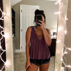 aeropostale deep V tunic tank